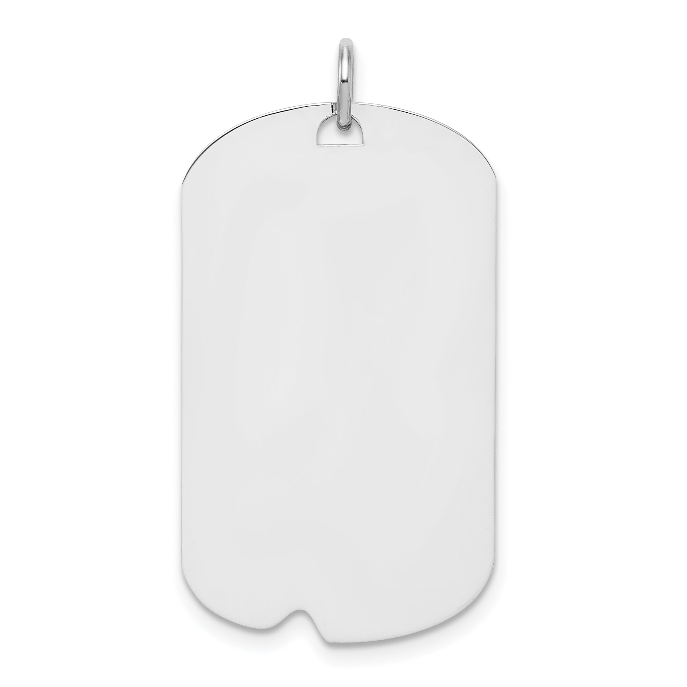Sterling Silver Ss Rhodium-Plated Polished Front/Satin Back Engravable Dog Tag