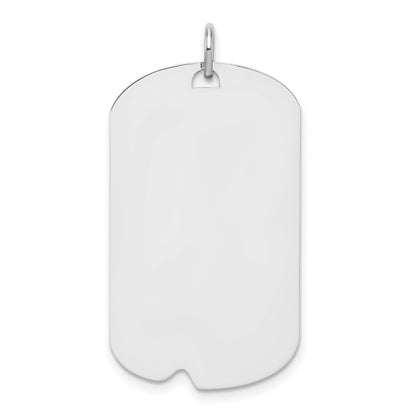 Sterling Silver Ss Rhodium-Plated Polished Front/Satin Back Engravable Dog Tag