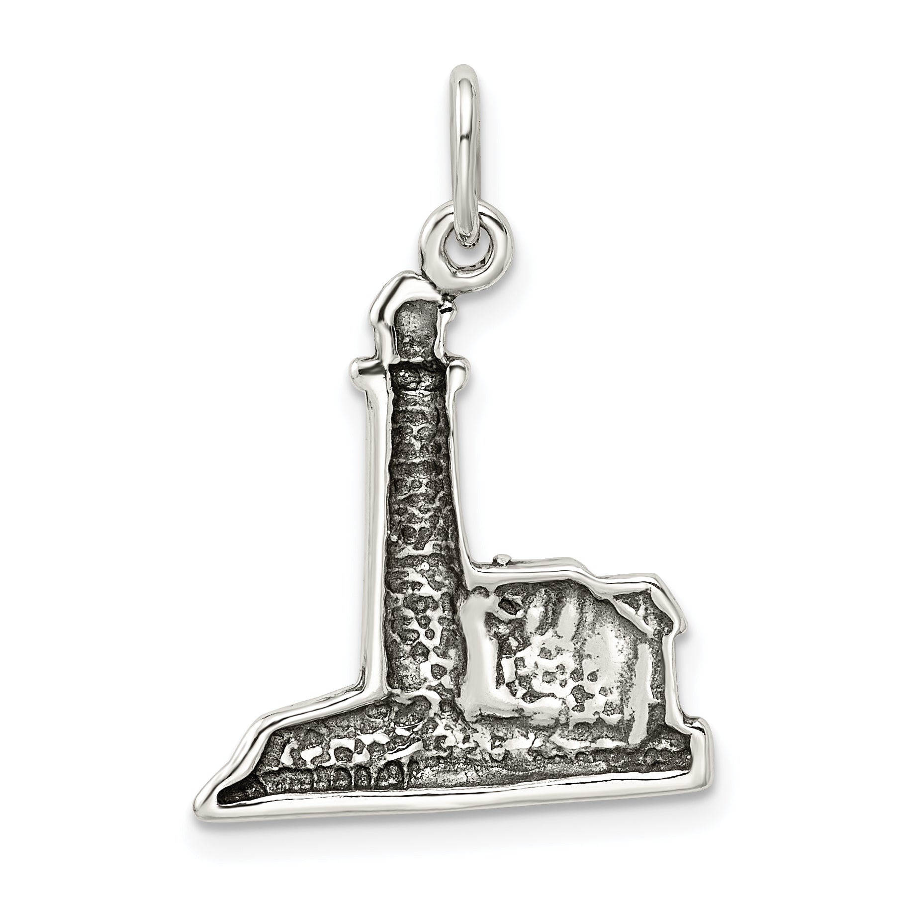 Sterling Silver Antiqued Lighthouse Charm