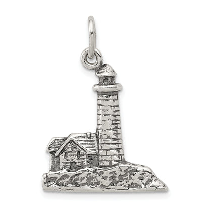 Sterling Silver Antiqued Lighthouse Charm
