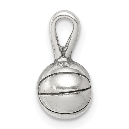 Sterling Silver Antiqued Basketball Charm