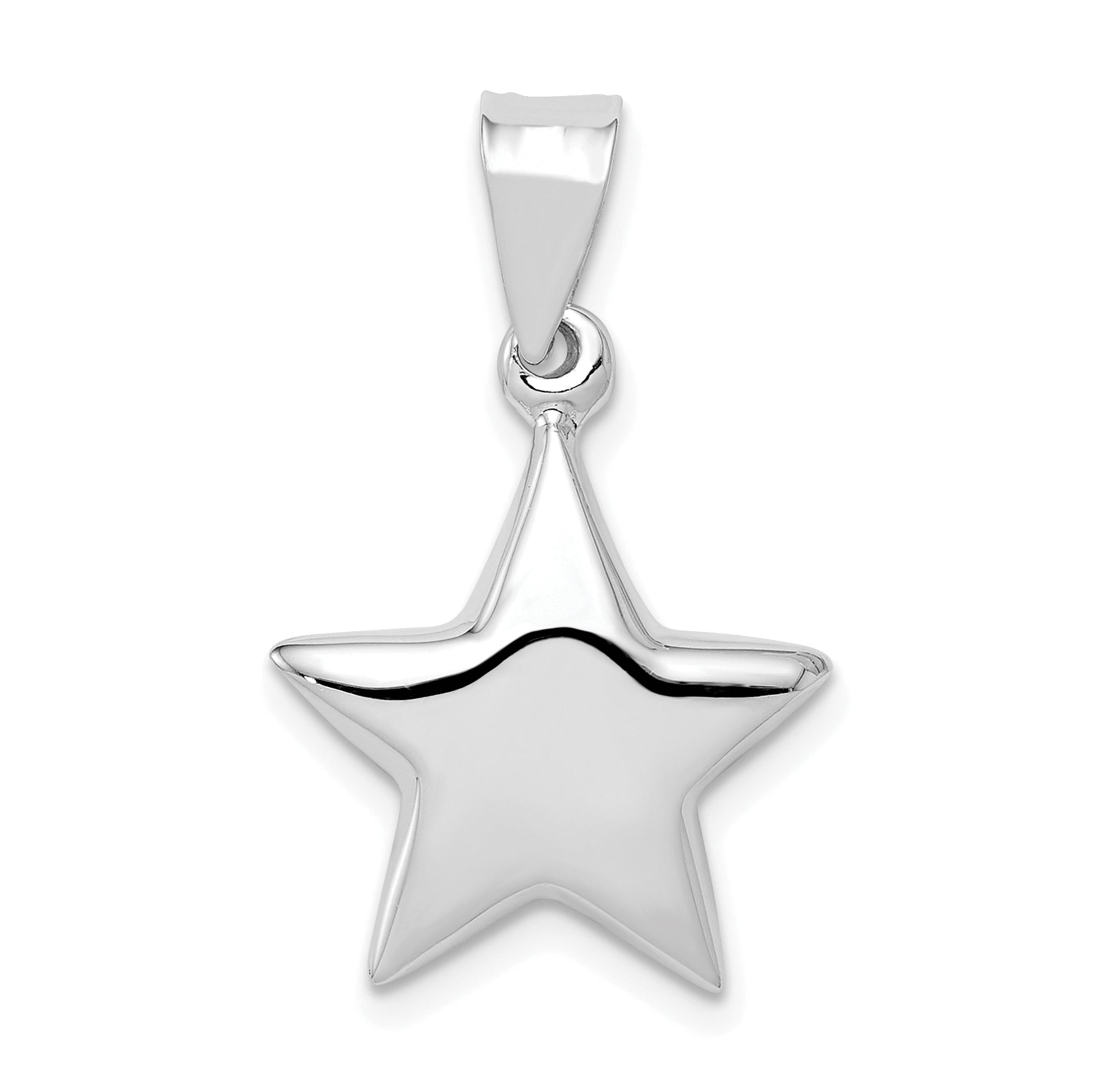 Sterling Silver Rhodium-Plated Star Charm