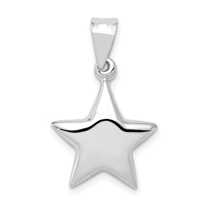 Sterling Silver Rhodium-Plated Star Charm