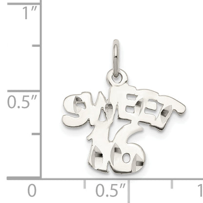 Sterling Silver Sweet 16 Charm