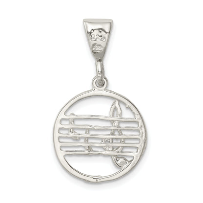 Sterling Silver Music Staff Charm