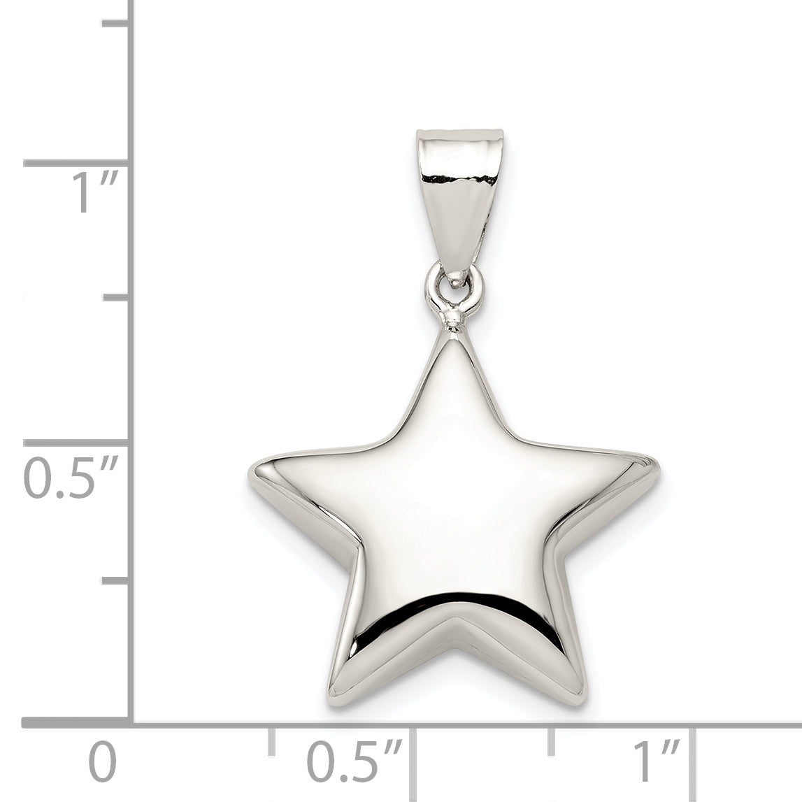 Sterling Silver Rhodium-Plated Star Charm