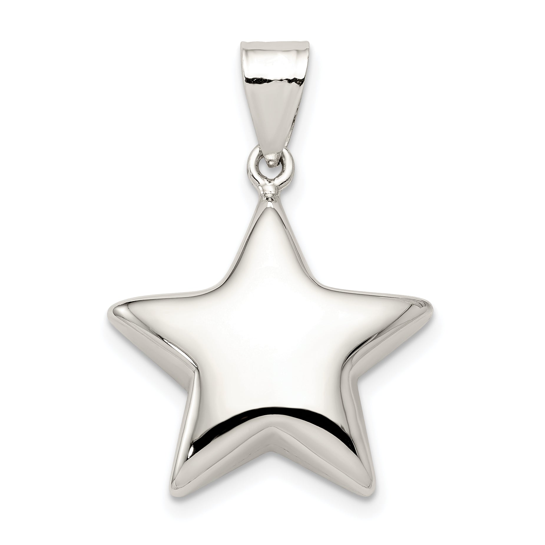 Sterling Silver Rhodium-Plated Star Charm