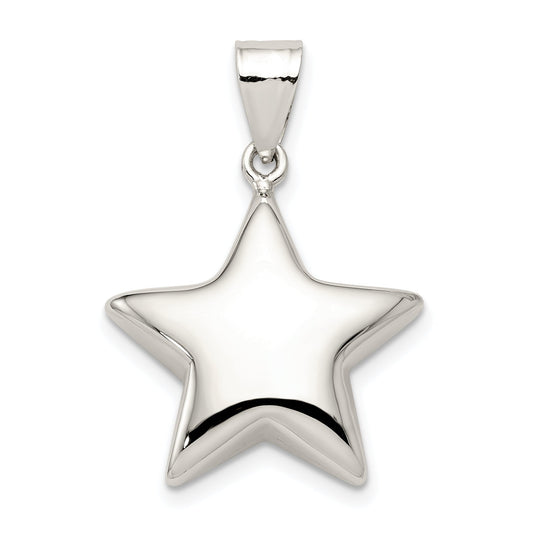 Sterling Silver Rhodium-Plated Star Charm