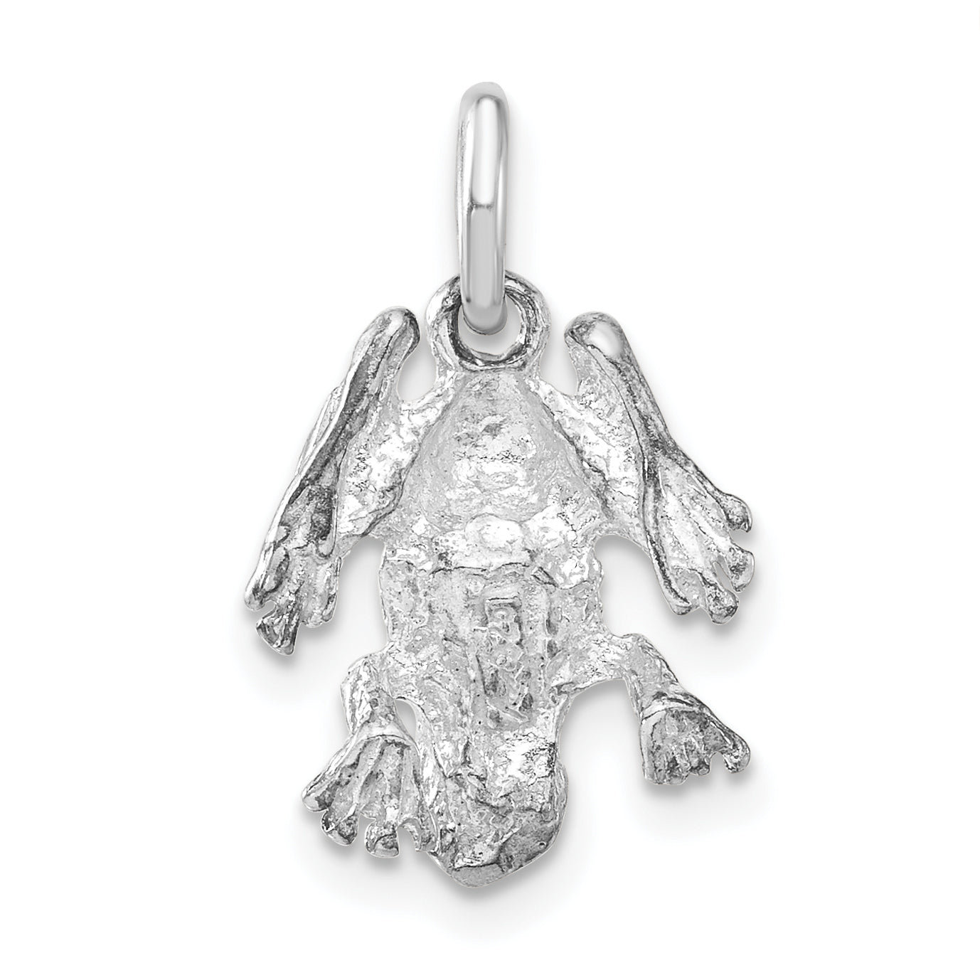 Sterling Silver Polished & Textured Frog Charm