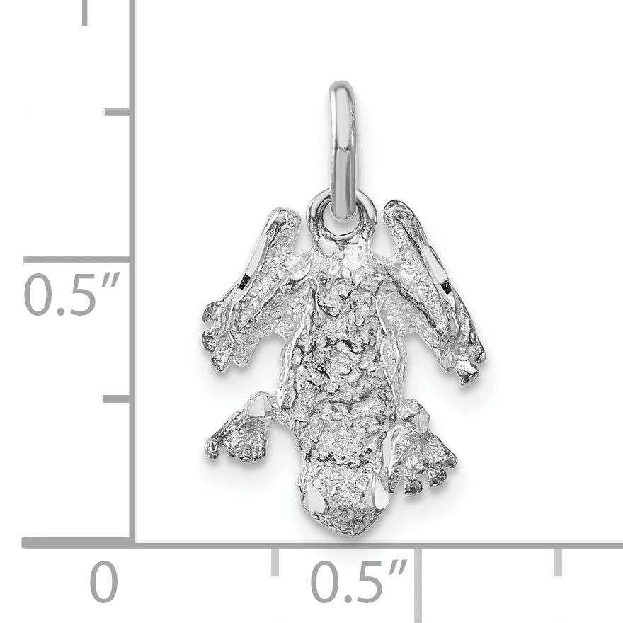 Sterling Silver Polished & Textured Frog Charm