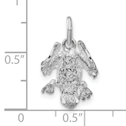 Sterling Silver Polished & Textured Frog Charm