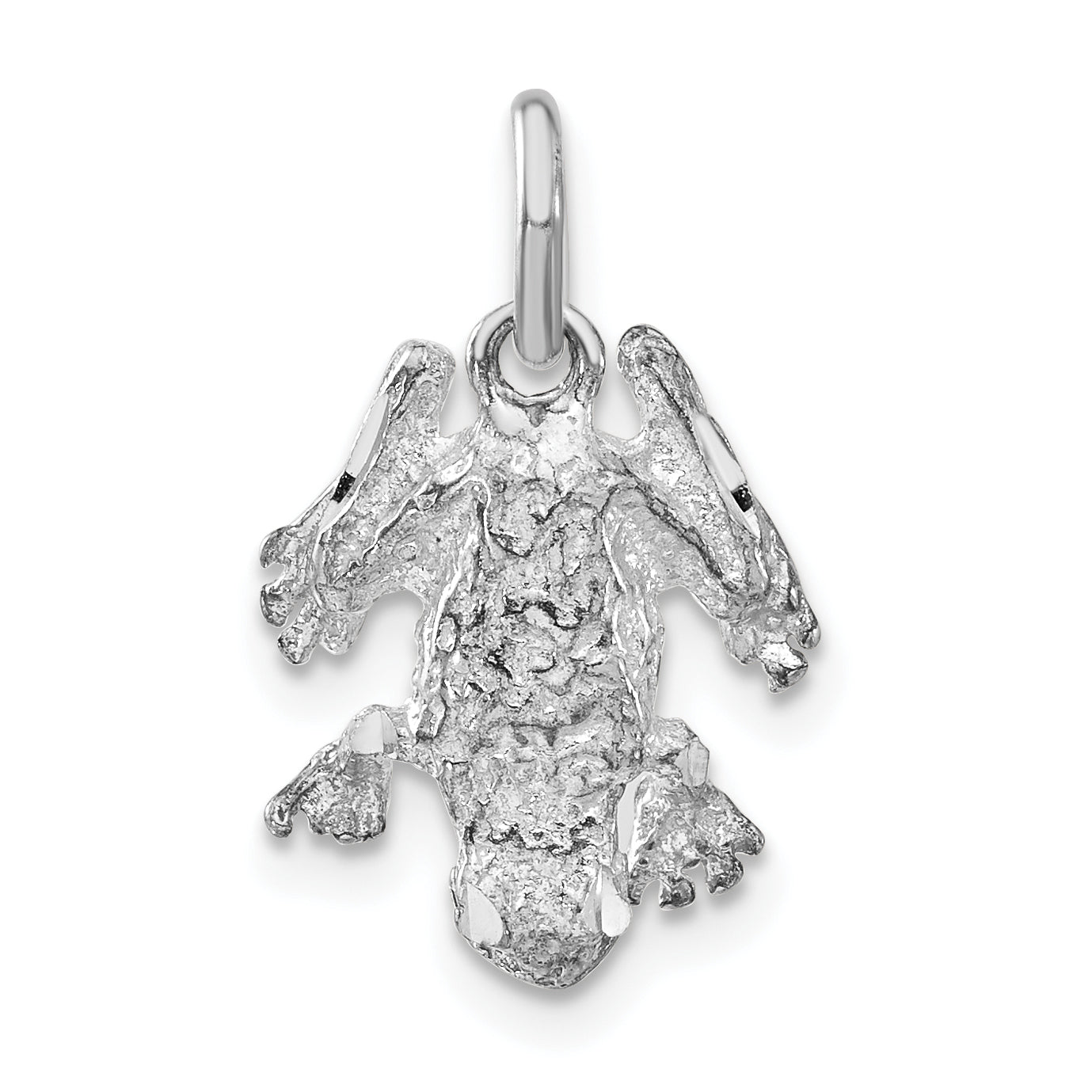 Sterling Silver Polished & Textured Frog Charm