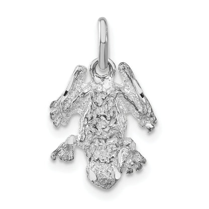 Sterling Silver Polished & Textured Frog Charm