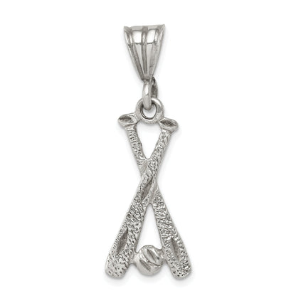 Sterling Silver Two Bats & A Ball Charm