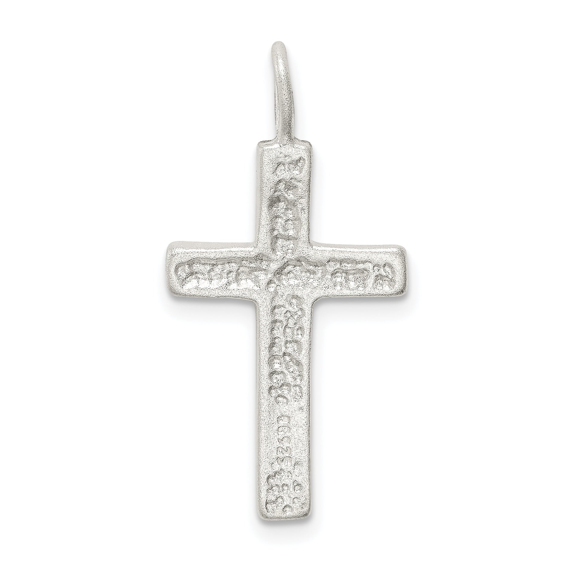 Sterling Silver Diamond-Cut Cross Pendant