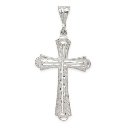 Sterling Silver Diamond-Cut Cross Pendant
