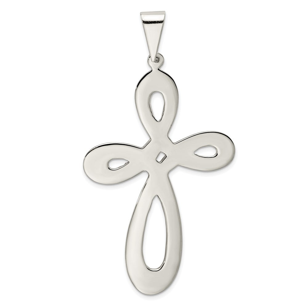 Sterling Silver Rhodium-Plated Cross Pendant