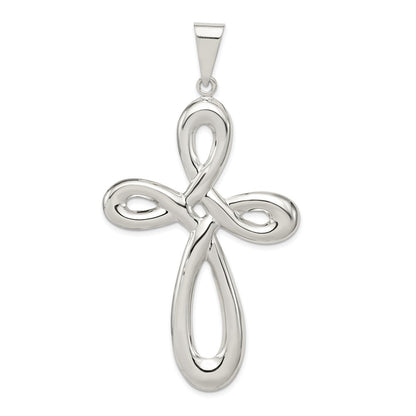 Sterling Silver Rhodium-Plated Cross Pendant