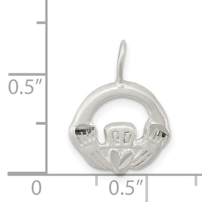 Sterling Silver Satin Claddagh Charm