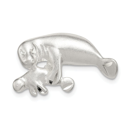 Sterling Silver Manatee With Baby Charm