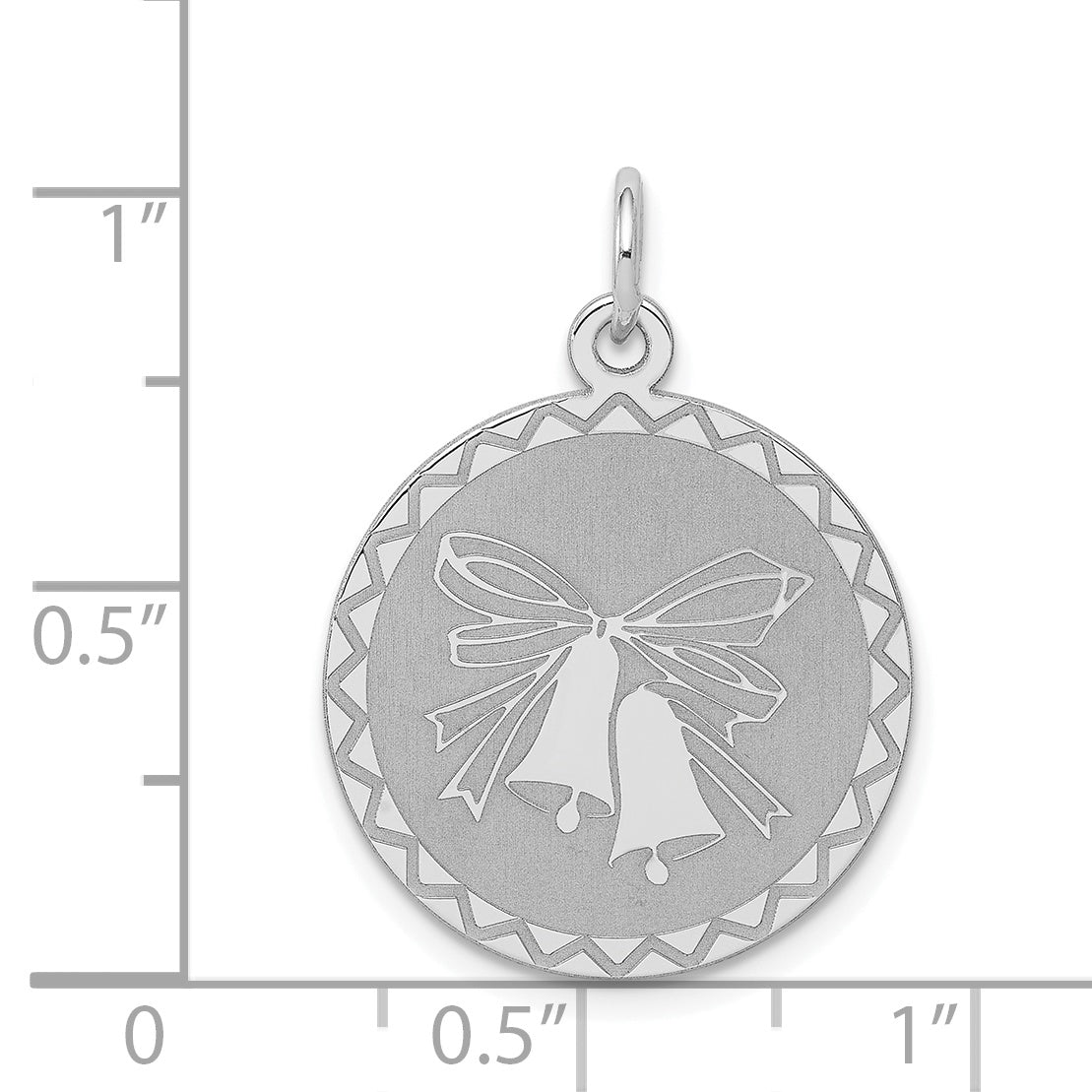 Sterling Silver Rhodium-Plated Wedding Bells Charm