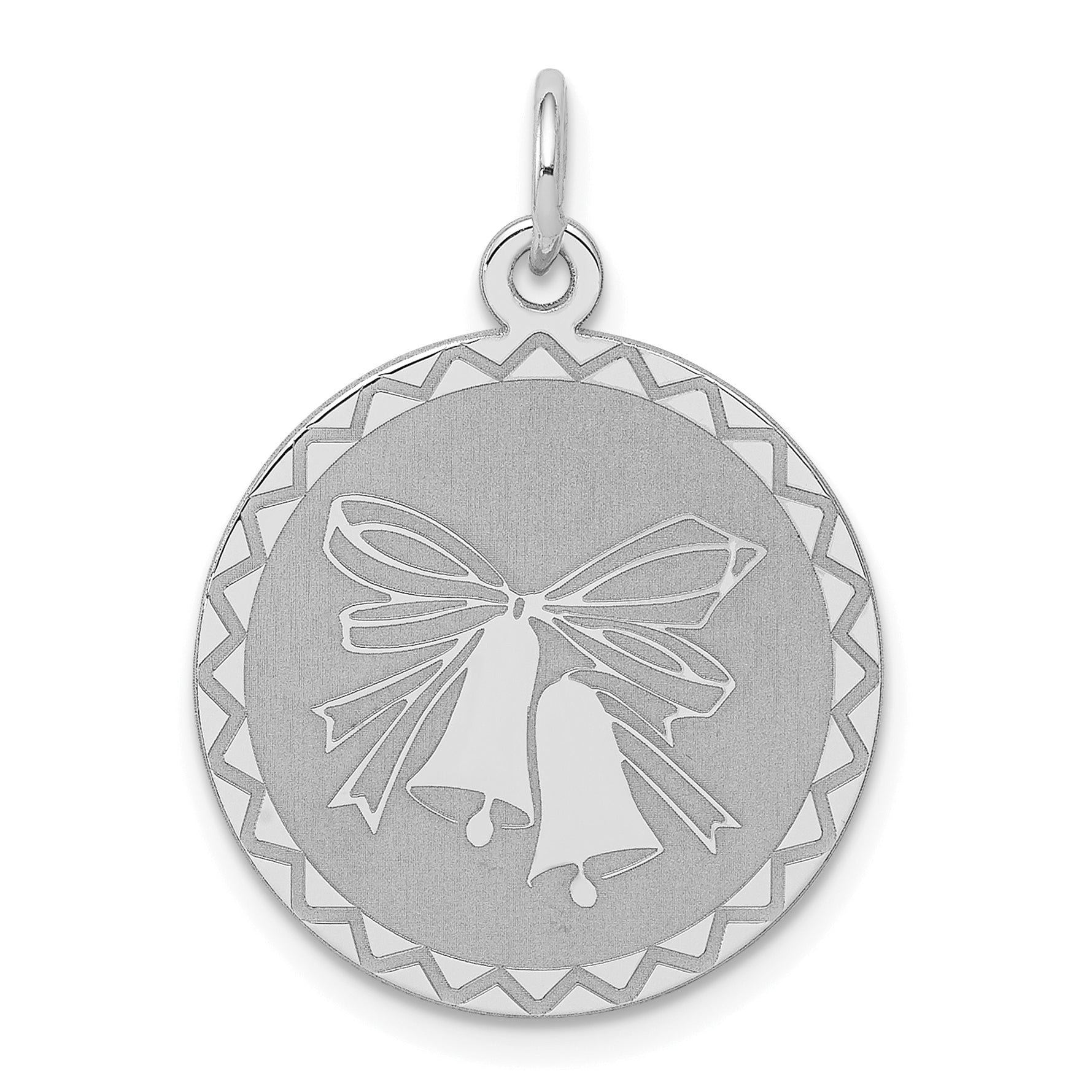 Sterling Silver Rhodium-Plated Wedding Bells Charm