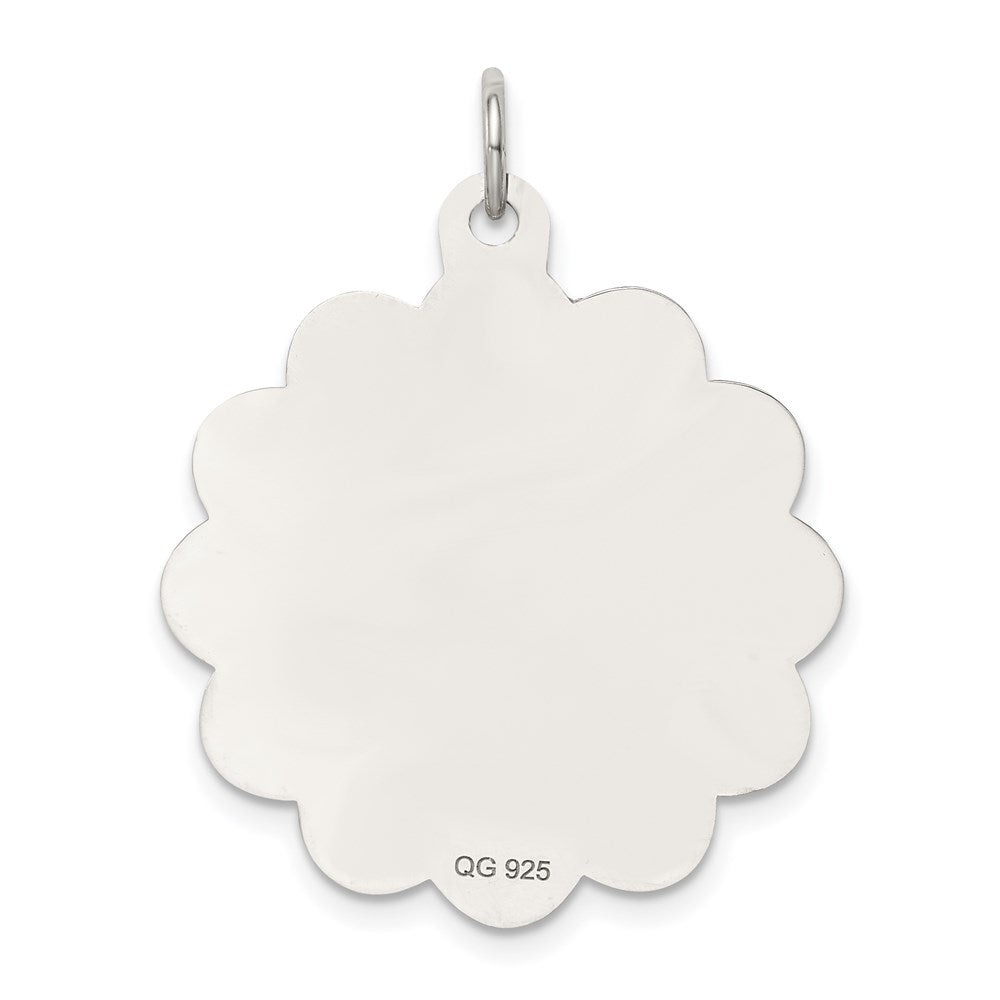 Sterling Silver Rhodium-Plated Bride & Groom Disc Charm