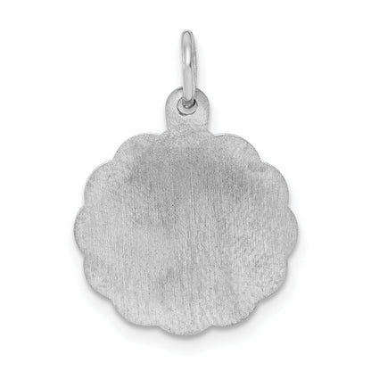 Sterling Silver Rhodium-Plated Happy Anniversary Disc Charm