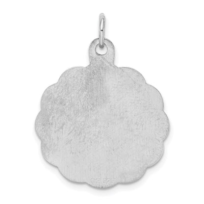 Sterling Silver Rhodium-Plated 25Th Anniversary Disc Charm