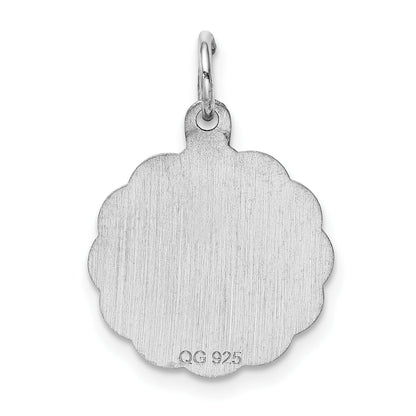 Sterling Silver Rhodium-Plated Special Friend Disc Charm