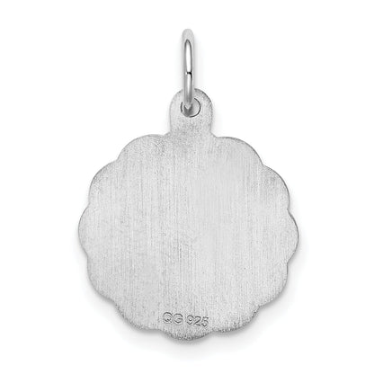 Sterling Silver Rhodium-Plated Best Friend Disc Charm