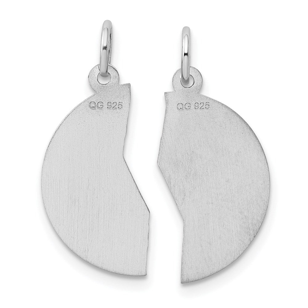 Sterling Silver Rhodium-Plated 2-Piece Best Friend Disc Charm