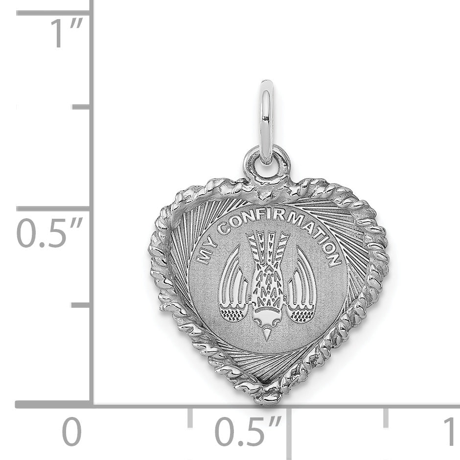 Sterling Silver Rhodium-Plated My Confirmation Disc Charm