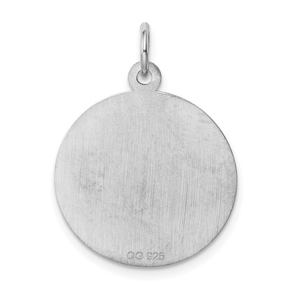 Sterling Silver Rhodium-Plated Holy Communion Disc Charm
