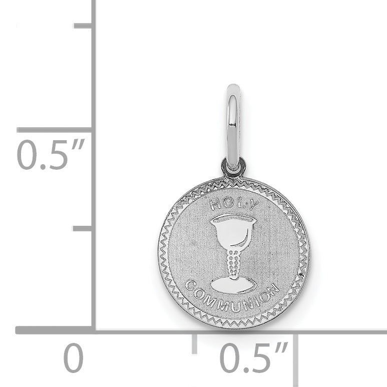 Sterling Silver Rhodium-Plated Holy Communion Disc Charm