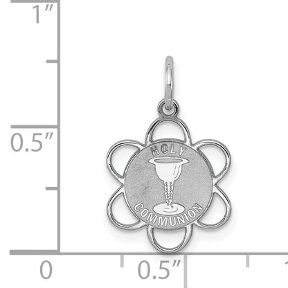 Sterling Silver Rhodium-Plated Holy Communion Disc Charm