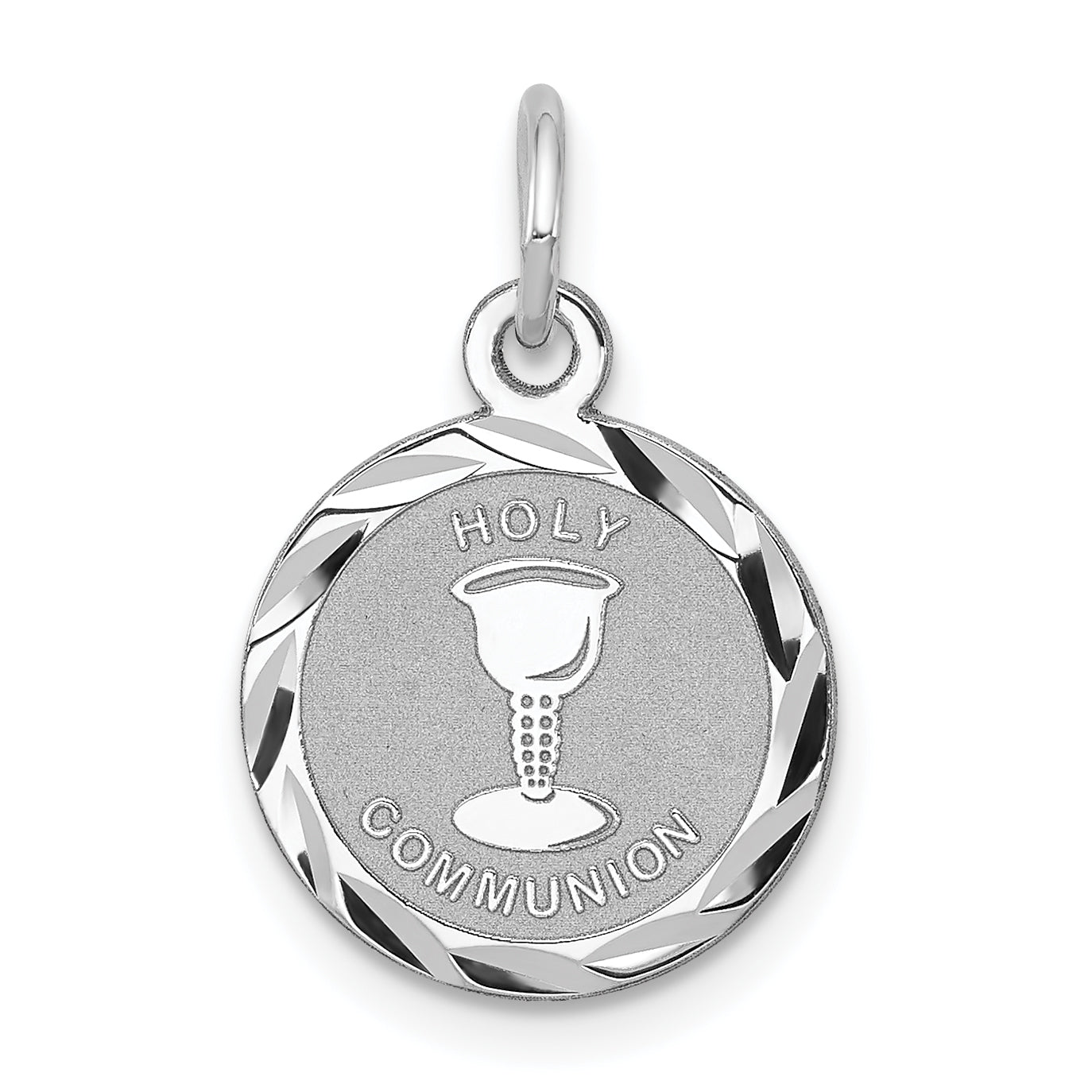 Sterling Silver Rhodium-Plated Holy Communion Disc Charm