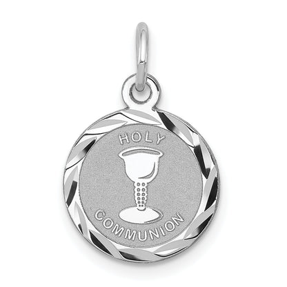 Sterling Silver Rhodium-Plated Holy Communion Disc Charm
