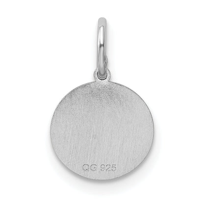 Sterling Silver Rhodium-Plated Baptism Disc Charm
