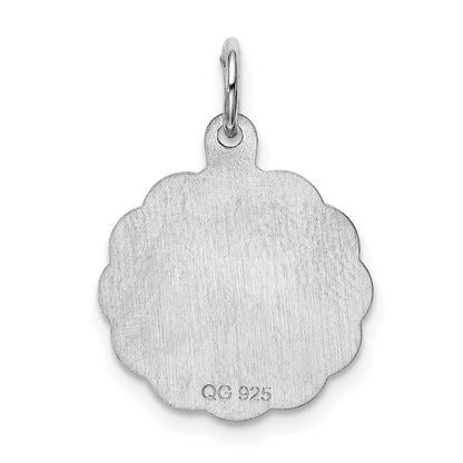 Sterling Silver Rhodium-Plated Praying Hands Disc Charm