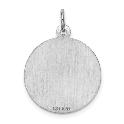 Sterling Silver Rhodium-Plated Cross Disc Charm