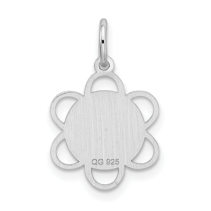 Sterling Silver Rhodium-Plated Graduation Day Disc Charm