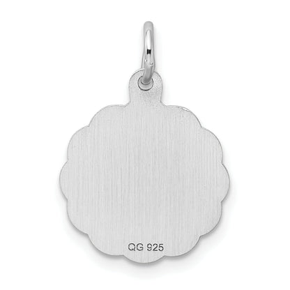 Sterling Silver Rhodium-Plated Graduation Day Disc Charm