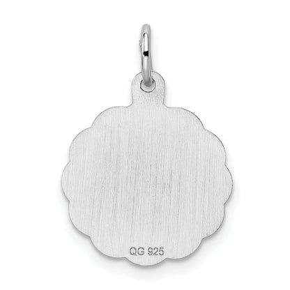 Sterling Silver Rhodium-Plated Graduation Day Disc Charm