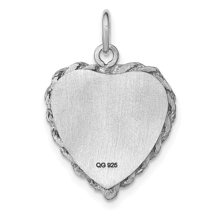 Sterling Silver Rhodium-Plated Graduation Cap & Diploma Disc Charm