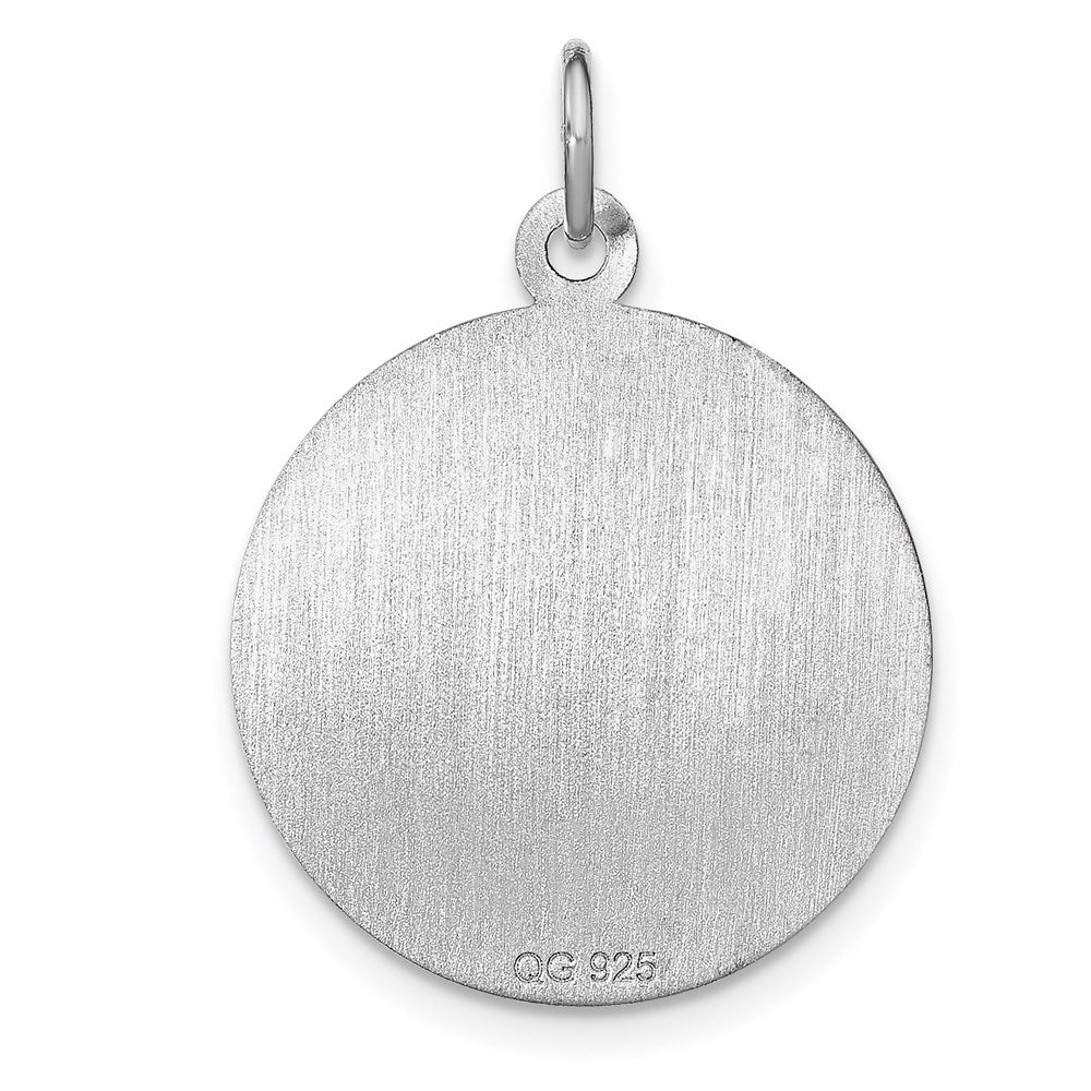 Sterling Silver Rhodium-Plated Graduation Day Disc Charm