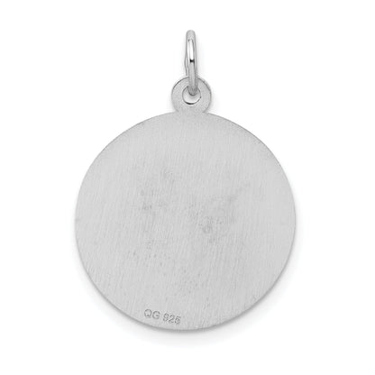 Sterling Silver Rhodium-Plated Happy Graduation Disc Charm
