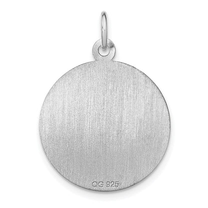 Sterling Silver Rhodium-Plated On Graduation Day Disc Charm