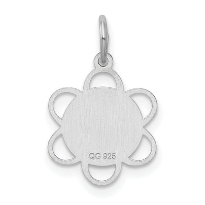 Sterling Silver Rhodium-Plated Sweet Sixteen Disc Charm