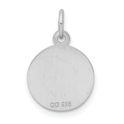 Sterling Silver Rhodium-Plated Sweet Sixteen Disc Charm